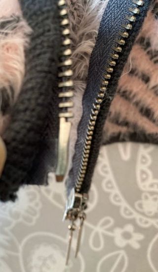 Jersey JOULY rosa y gris con cremallera