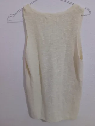 Chaleco punto MNG crudo talla M