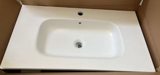 Lavabo de cerámica 80cm blanco mate