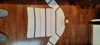 Jersey Cortefiel fino rayas doradas y azul marino