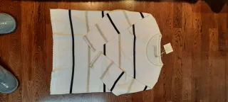 Jersey Cortefiel fino rayas doradas y azul marino