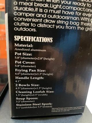 Set di utensili da cucina da 10 pezzi per campeggio