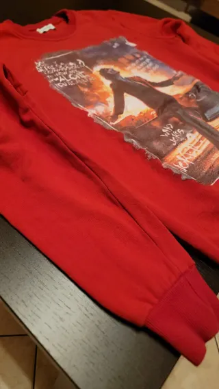 Felpa YOKUNO rossa con stampa Joker