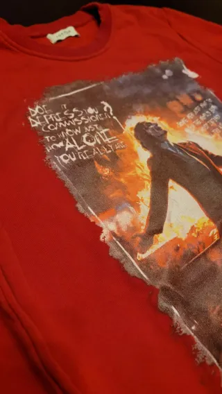 Felpa YOKUNO rossa con stampa Joker