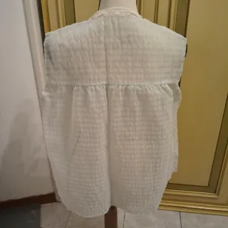 Mantellina vintage pizzo azzurro