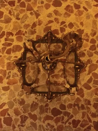 Lámpara de laton y cristal vintage de 1973