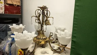 Lámpara de salón bronce 5 brazos