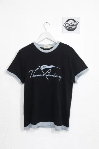 Camiseta Thomas Burberry Negra Talla xl vintage