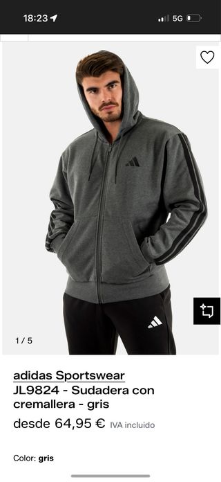 Sudadera Adidas Gris Talla L