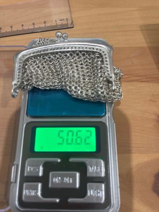 Monedero antiguo malla metálica