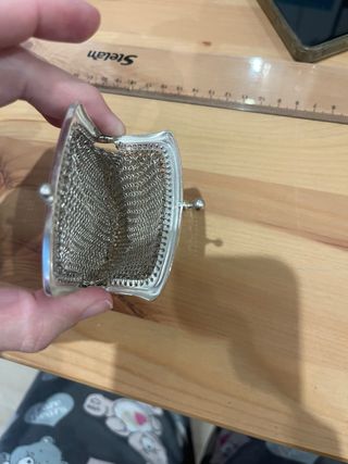 Monedero antiguo malla metálica