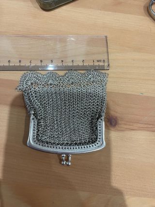 Monedero antiguo malla metálica
