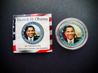 Moneda 1/2 Dólar Barack Obama Baño Oro