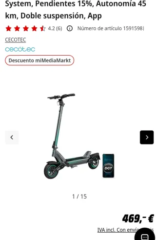 Patinete Eléctrico Cecotec Bongo Y45 Connected