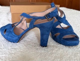 Sandalias azulón ante