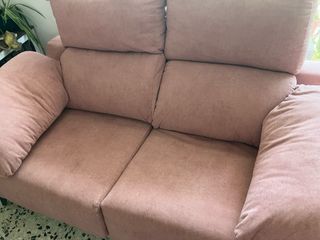 2 Sofás de 2 plazas extensible rosa