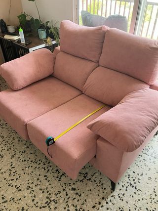2 Sofás de 2 plazas extensible rosa