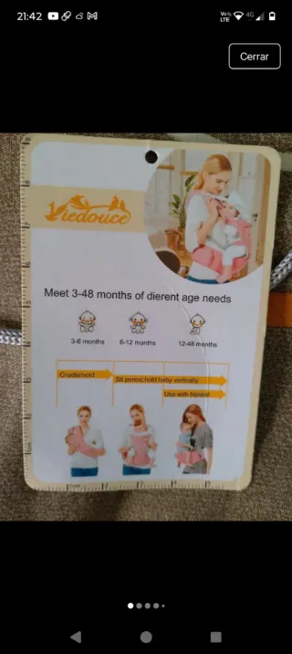 Mochila de porteo ergonómica