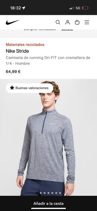 Camiseta Nike Dri-FIT media cremallera