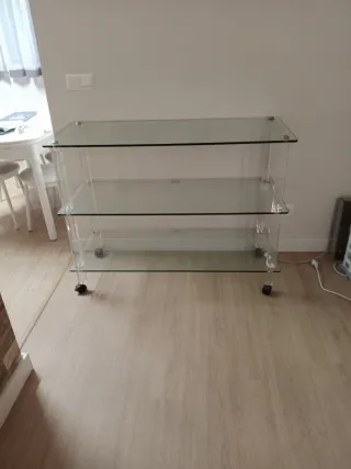 Mostrador de cristal Auxiliar Cristal 3 Estantes