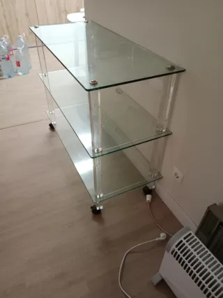 Mostrador de cristal Auxiliar Cristal 3 Estantes