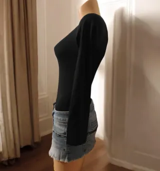 Body elegante negro manga larga