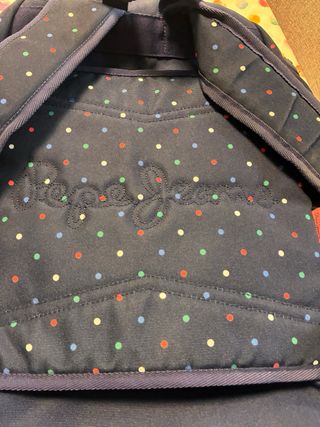 Mochila Pepe Jeans azul lunares