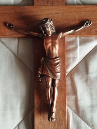 Grande Crucifixo em Madeira Antigo