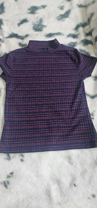 Camisa de rayas azul y roja Talla XS