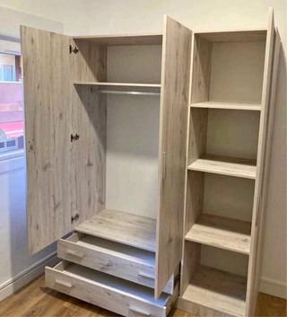 Armario modular madera color beige/marrón