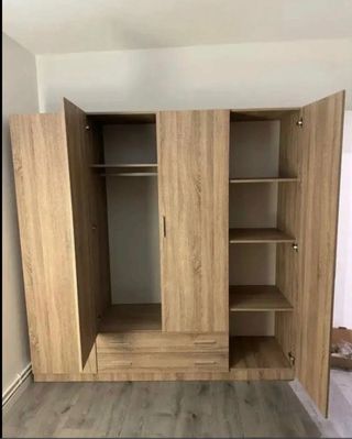 Armario modular madera color beige/marrón