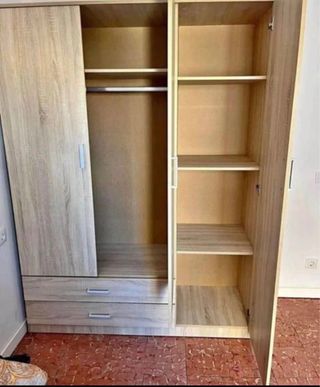 Armario modular madera color beige/marrón