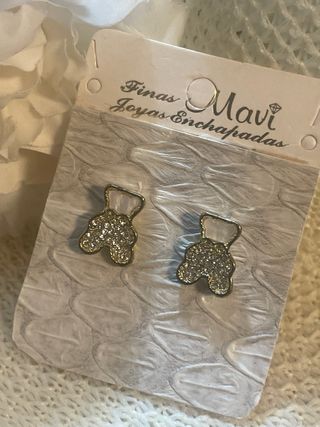 Pendientes Ositos San Valentín Chapados