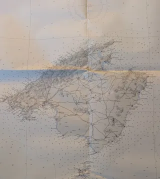 Carta náutica antigua Mallorca y Menorca