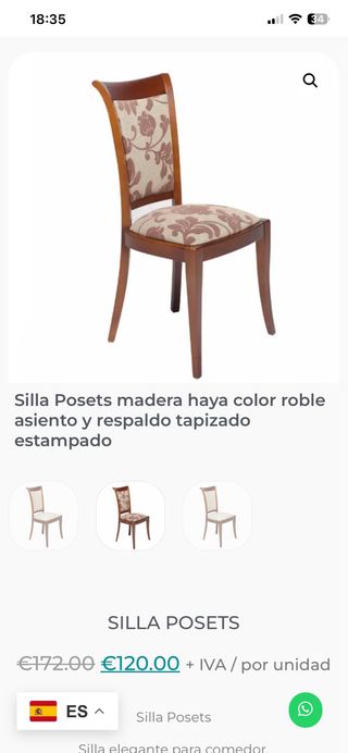 Sillas de comedor tapizadas