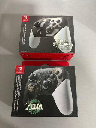 2 Mandos Pro Nintendo Switch Zelda y Smash Bros