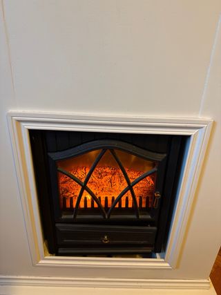Mueble Chimenea Blanco y marrón