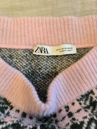 Conjunto Zara Chaleco y Falda Punto Talla M