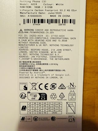 Nothing Phone 3 512GB Blanco