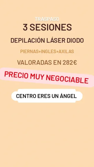3 sesiones de depilación láser diodo