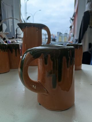 Caraffa in ceramica artigianale vintage