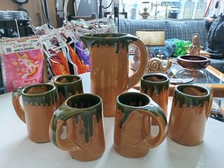 Caraffa in ceramica artigianale vintage