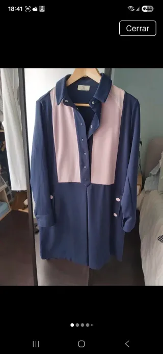 Vestido vintage azul y rosa