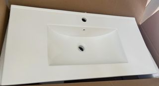 Lavabo 90cm Blanco Mate Porcelana