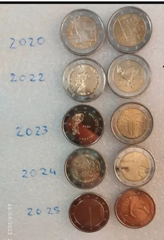Lote 10 monedas 2€ Finlandia 2020-2025