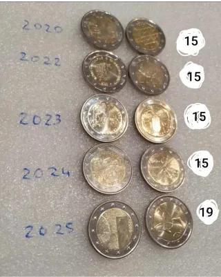 Lote 10 monedas 2€ Finlandia 2020-2025