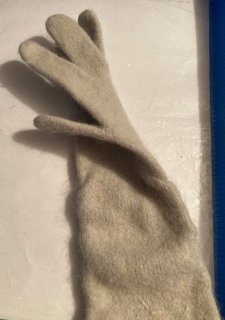 Guanti lunghi beige/grigi