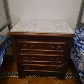 Mesita de noche madera y mármol