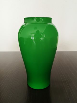 Vaso di vetro di Murano verde