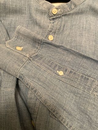 Camicia uomo collo coreana blu